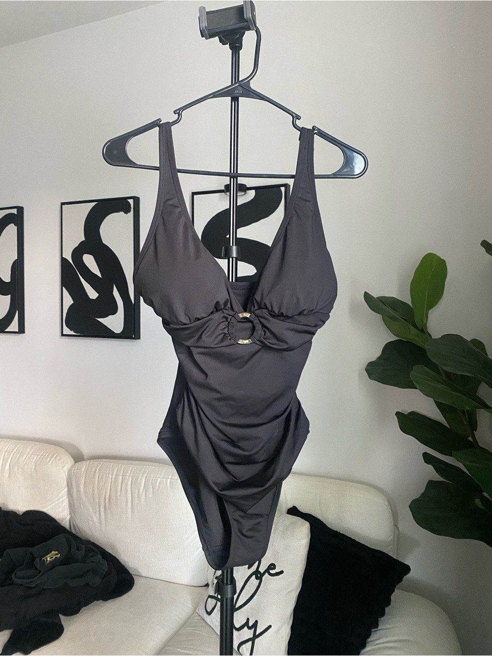 MICHAEL KORS Black One Piece Bathing Suit